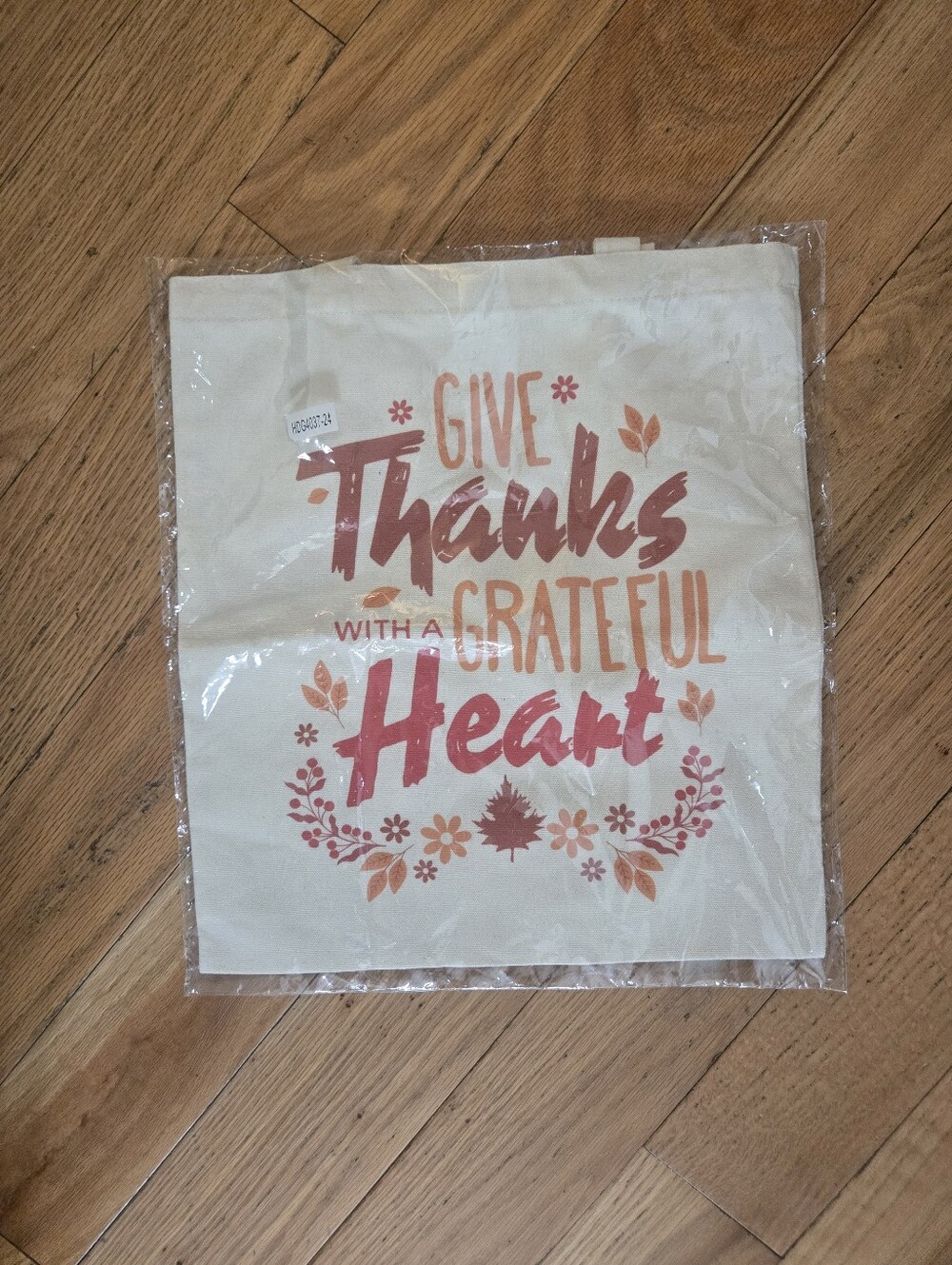 Give Thanks With A Grateful Heart Canvas Tote - Fall Themed Tote Bag